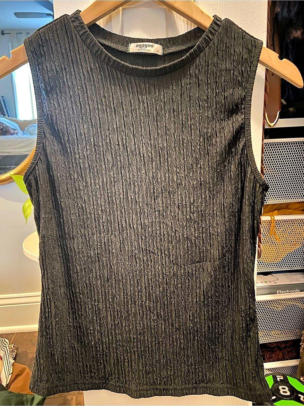 Black Textured Tank Top Like New
